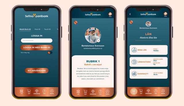 SEFINA PANTBANK – App för att hantera lån, köp och värdering